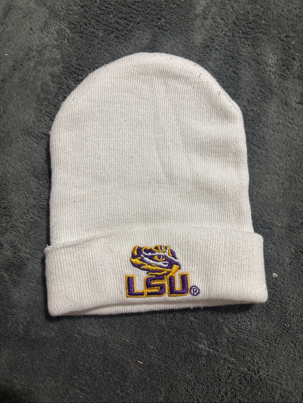 White Baby Beanie Hat - Official Logo